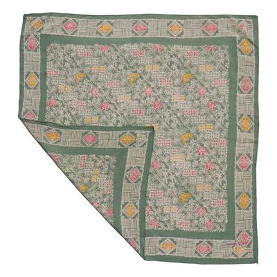 Alternate image for Hand Dyed Batik Bandana, 100% Soft Cotton, Pastel Haven, Green, Lime Cream