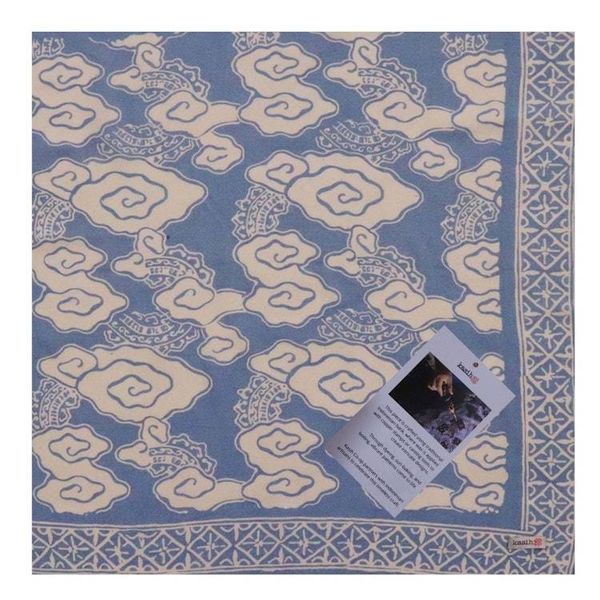 Alternate image for Hand Dyed Batik Bandana, 100% Soft Cotton, Pewter Sky, Grey