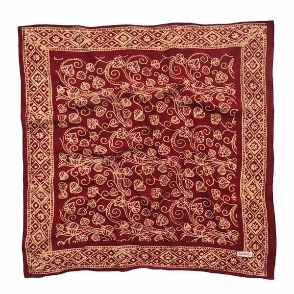 Alternate image for Hand Dyed Batik Bandana, 100% Soft Cotton, Charmed Canopy, Red