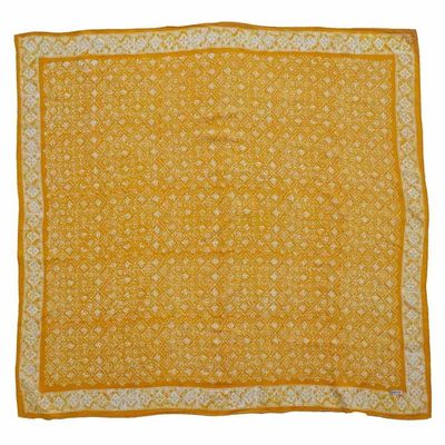 Alternate image for Large 39 Hand Dyed Batik Bandana, 100% Soft Cotton, Mustard, Yellow, Fall Autumn, Kamboja