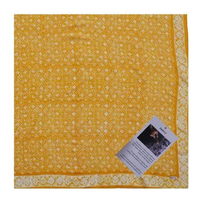 Alternate image for Large 39 Hand Dyed Batik Bandana, 100% Soft Cotton, Mustard, Yellow, Fall Autumn, Kamboja