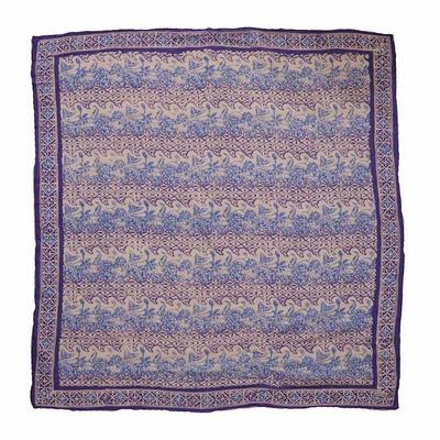 Main image for Large 39 Hand Dyed Batik Bandana, Soft Lightweight Cotton, Vines in Navy Blue