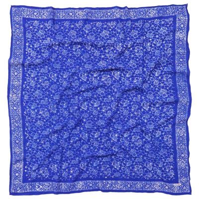 Alternate image for Large 39 Hand Dyed Batik Bandana, 100% Soft Cotton, Boulder, Blue
