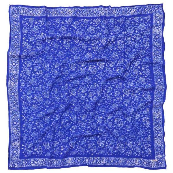 Alternate image for Large 39 Hand Dyed Batik Bandana, 100% Soft Cotton, Boulder, Blue