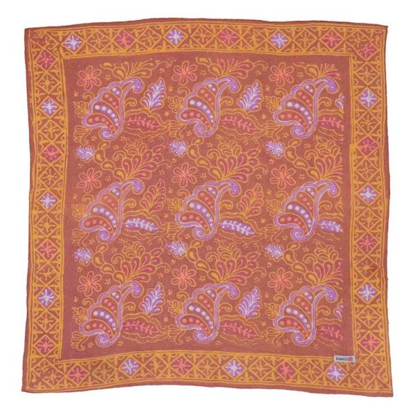 Alternate image for Hand Dyed Batik Bandana, 100% Soft Cotton, Dusky Fern, Pink, Yellow, Purple