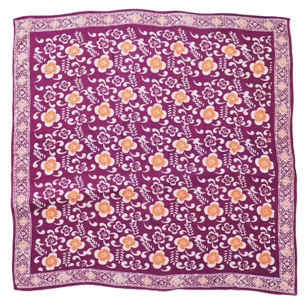 Alternate image for Large 39, Hand Dyed Batik Bandana,Plumeria, Pink Lilac, Oversized, XL Scarf