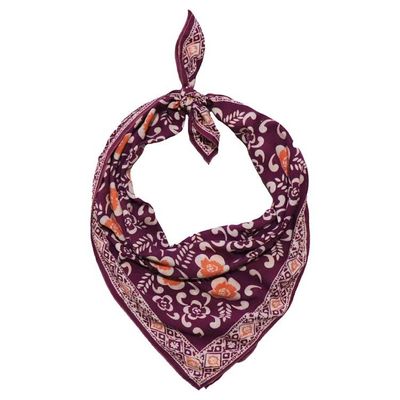 Alternate image for Large 39, Hand Dyed Batik Bandana,Plumeria, Pink Lilac, Oversized, XL Scarf
