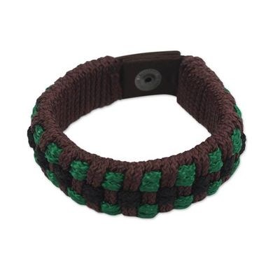 Alternate image for Fair Trade Mens Bracelet Hand-crafted Jewelry Dark Brown Ananse Web
