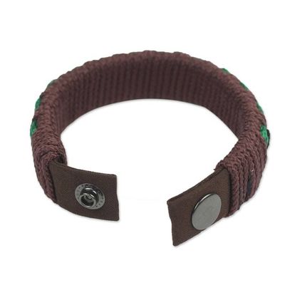 Alternate image for Fair Trade Mens Bracelet Hand-crafted Jewelry Dark Brown Ananse Web