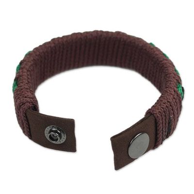 Alternate image for Fair Trade Mens Bracelet Hand-crafted Jewelry Dark Brown Ananse Web
