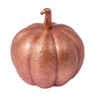 Alternate image for Textured Copper Pumpkin Decorative Accent 6.5 Inch Beautiful Pumpkin