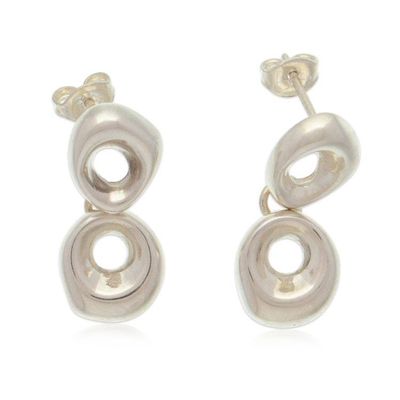Alternate image for Semi-Abstract High-Polished Sterling Silver Dangle Earrings Flawless Today