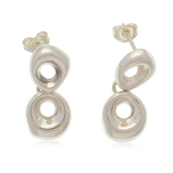 Alternate image for Semi-Abstract High-Polished Sterling Silver Dangle Earrings Flawless Today