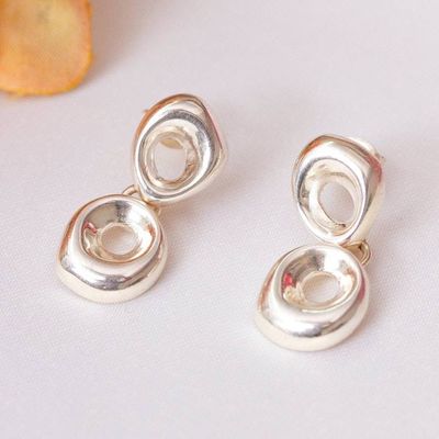 Alternate image for Semi-Abstract High-Polished Sterling Silver Dangle Earrings Flawless Today