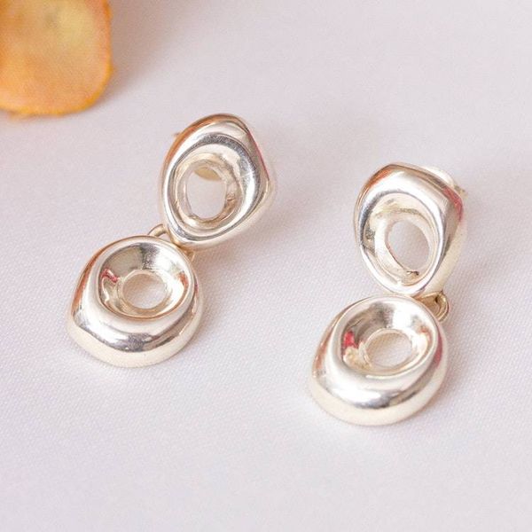 Alternate image for Semi-Abstract High-Polished Sterling Silver Dangle Earrings Flawless Today