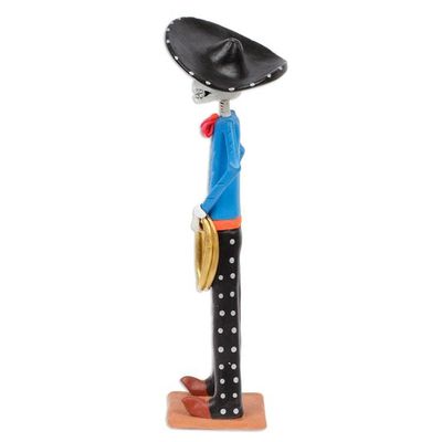 Alternate image for Handcrafted Traditional Skeleton Gentleman Ceramic Sculpture The Bravest Catrin