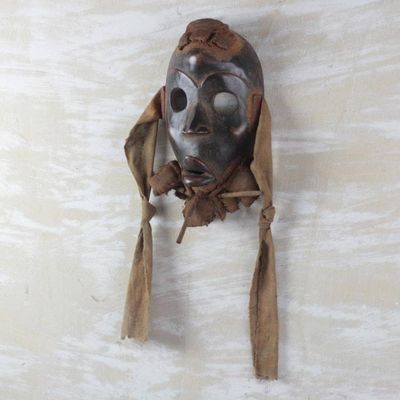 Alternate image for Fair Trade Nigerian Wood Mask Heart Fortunes