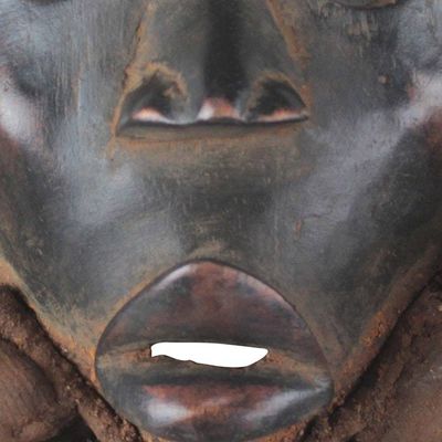 Alternate image for Fair Trade Nigerian Wood Mask Heart Fortunes