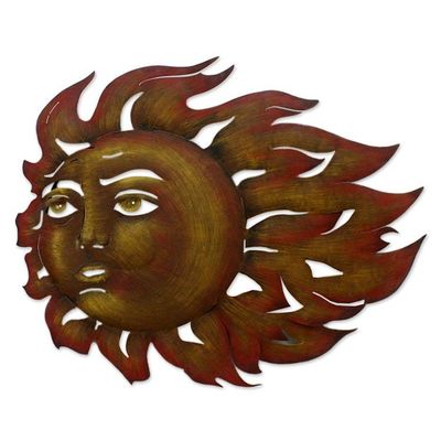 Alternate image for Fair Trade Steel Wall Art Sculpture The Suns Song