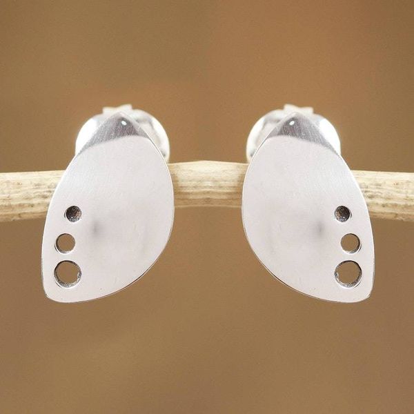 Alternate image for Taxco Silver Modern Stud Earrings from Mexico In the Soul