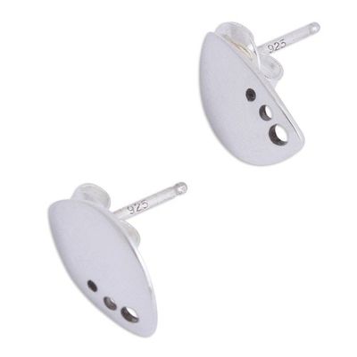 Alternate image for Taxco Silver Modern Stud Earrings from Mexico In the Soul