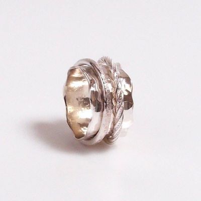 Alternate image for Argentium Sterling Silver Spinner Ring Size 7.75 Ri296