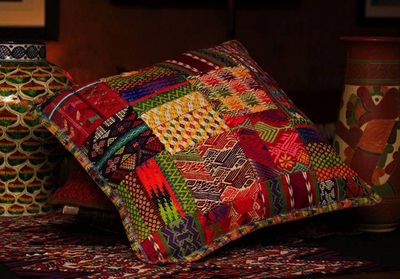 Alternate image for Colorful Mixed Huipile Embroidered Guatemalan Throw Pillow Cover