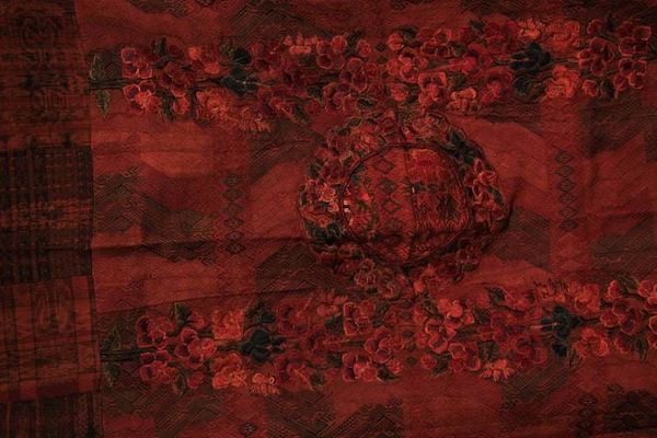 Alternate image for Terracotta and Rust Huipile Woven and Embroidered Throw Blanket