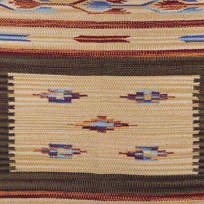 Alternate image for 2x3 Earthy-Toned 100 Cotton Dhurrie Rug Handloomed in India Rustic Rhythms
