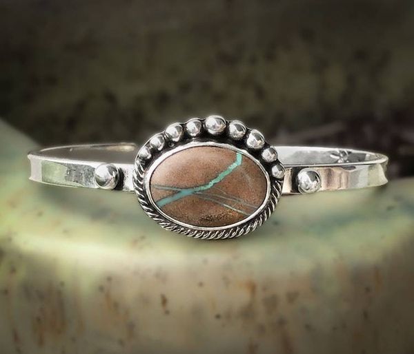 Alternate image for Crow Spring Turquoise Sterling Silver Cuff Bracelet size Small