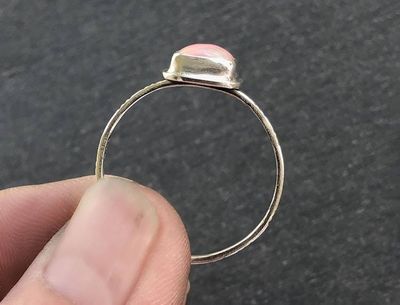 Alternate image for Pink Conch Sterling Silver Stack Ring - Handmade Artisan Gift for Her