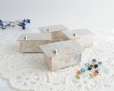 Alternate image for Teeny Tiny Silver Trinket Box w/Gemstone