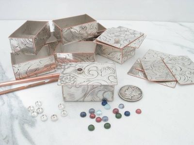 Alternate image for Teeny Tiny Silver Trinket Box w/Gemstone