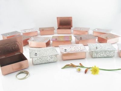Alternate image for Teeny Tiny Silver Trinket Box w/Gemstone