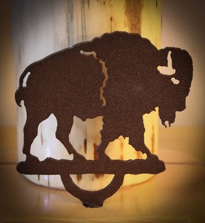 Alternate image for Bison Mountain Rustic Log Lamp – Handmade in Idaho, USA--14 Parchment Shade