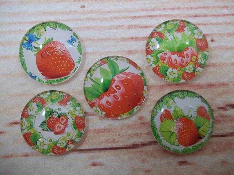 Colorful Strawberry Fridge Magnets