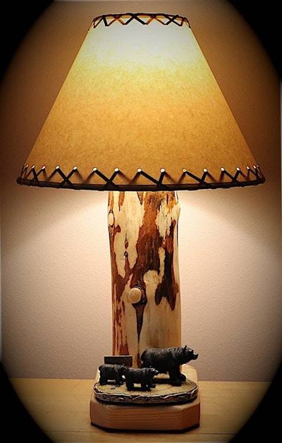 Alternate image for Bear Crossing Table Lamp with Rustic 14 Parchment Shade
