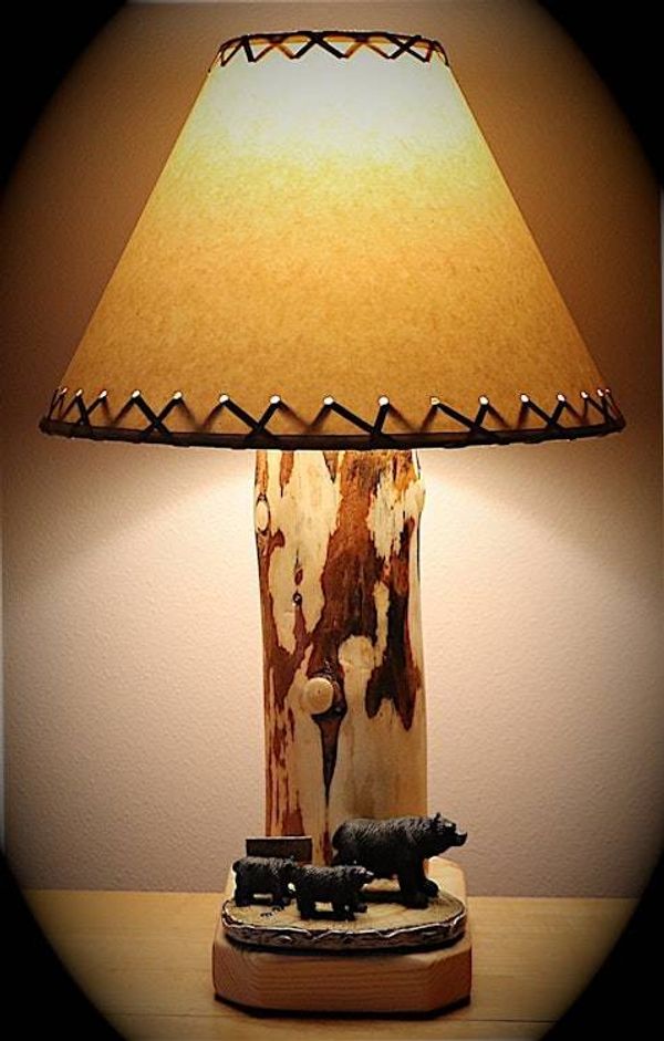 Alternate image for Bear Crossing Table Lamp with Rustic 14 Parchment Shade