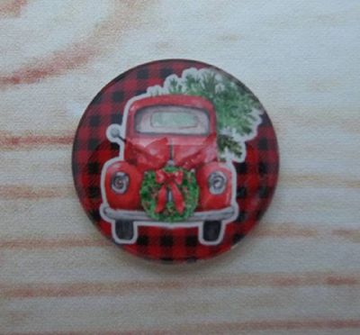 Alternate image for Red Pickup Truck Christmas Fridge Magnets