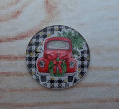 Alternate image for Red Pickup Truck Christmas Fridge Magnets