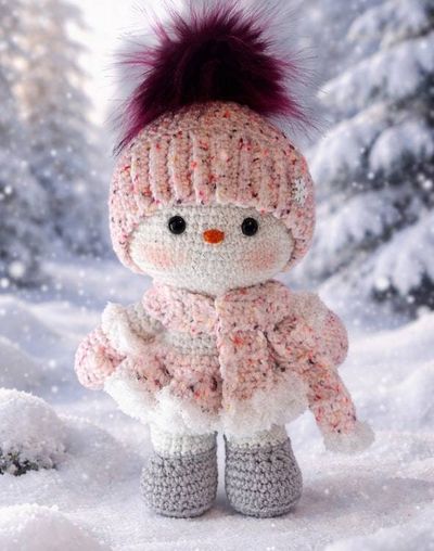 Alternate image for Amigurumi Snow Baby Girl   Charlotte