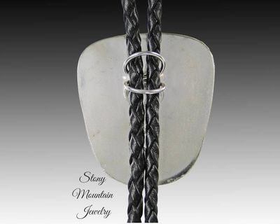 Alternate image for Custom Sterling Silver Wedding Bolo Tie, Malachite and Aurora Opal Inlay Bolo Tie, Unique Modern Designer Bolo Ties, Fathers Day Gift