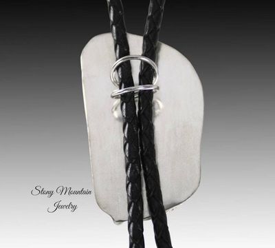 Alternate image for Blue Heron Turquoise Bolo Tie, Unique Wedding Bolo Tie, Modern Handcrafted Sterling Silver Designer Bolo Ties for Men & Women, Western Tie