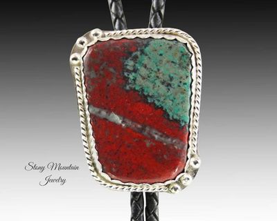 Alternate image for Handcrafted Custom Bolo Tie Sonoran Sunset Bolo Tie for Men & Women, Modern Sterling Silver Wedding Bolo Ties, Feather Collection