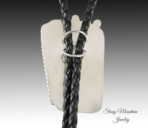 Alternate image for Custom Collawood Bolo Tie Rare Petrified Colla Wood Designer Bolo Tie for Men or Women, Unique Handcrafted Sterling Silver Wedding Bolo Tie