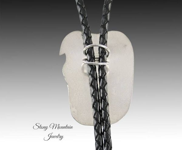 Alternate image for Unique Blue Heron Turquoise Bolo Tie for Wedding or Casual Wear, Modern Handcrafted Sterling Silver Designer Bolo Ties for Men & Women