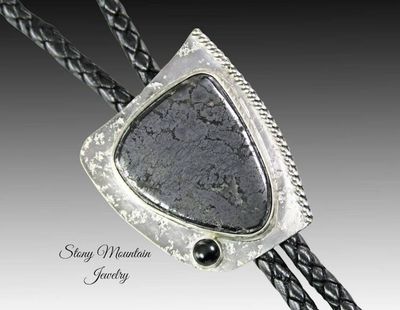 Primary image for Handcrafted Custom Bolo Tie, Rare Native Silver Bolo Tie for Men & Women, Modern Sterling Silver Wedding Bolo Ties, Fathers Day Gift