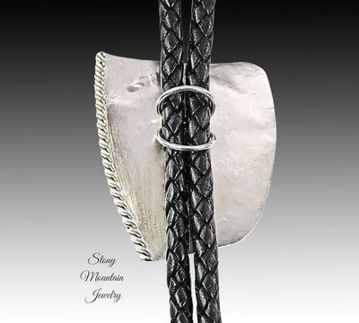 Alternate image for Handcrafted Custom Bolo Tie, Rare Native Silver Bolo Tie for Men & Women, Modern Sterling Silver Wedding Bolo Ties, Fathers Day Gift