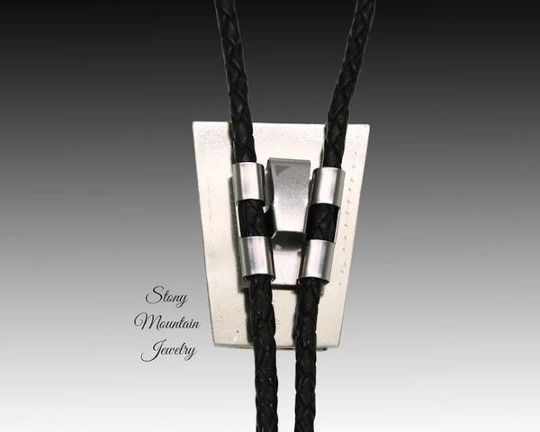 Alternate image for Custom Spiny Oyster Turquoise Bolo Tie in Nickel Silver, Unique Handcrafted Wedding Bolo Tie, The Maverick Collection