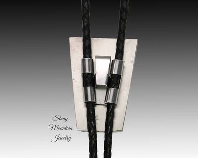 Alternate image for Custom White Buffalo Turquoise Bolo Tie in Nickel Silver, Unique Handcrafted Wedding Bolo Tie, The Maverick Collection